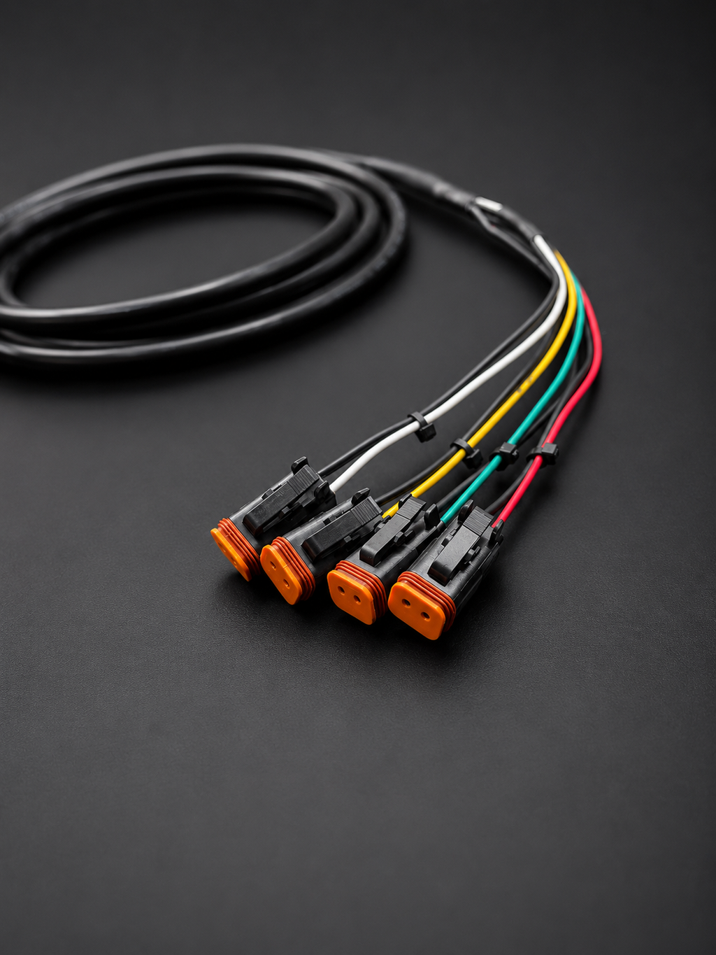 Skid Steer Auxiliary Control Harness 14 Pin 8'- 4 Function fits CAT | Bobcat | Deere | Case